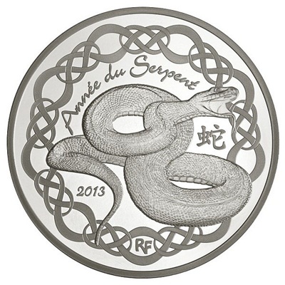 5 x 2013 €10 Silver Proof - Year of the SNAKE